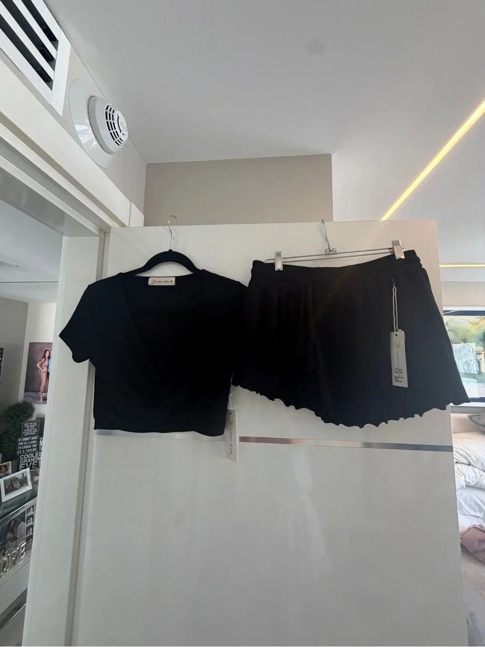 Ocean Drive Black Twist-Front Beach outfit